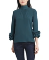VINCE CAMUTO WOMEN'S HIGH NECK RUFFLE SLEEVE BLOUSE