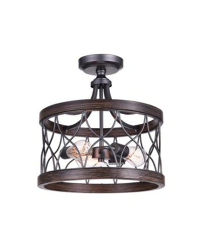 Cwi Lighting Amazon 3 Light Flush Mount In Pewter