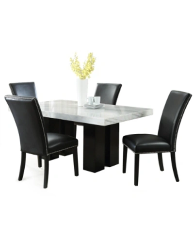 Furniture Camila 70" Rectangle Dining Table And Black Dining Chair 5-piece Set