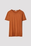 Filippa K Roll Neck Tee In Dark Ochre