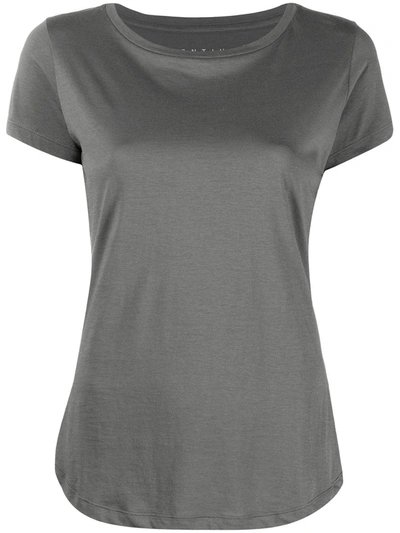 Incentive! Cashmere Crew-neck Fitted T-shirt In Grey