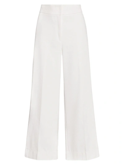 Akris Punto Chieko Cotton Gabardine Wide-leg Pants In White