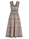 ALAÏA LYNX-PRINT A-LINE KNIT DRESS,400013216546