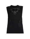 DOLCE & GABBANA LACE INSET CASHMERE-BLEND SHELL TOP,400013458001