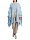 Agnona Ultralight Cashmere-blend Poncho In Aqu Sld