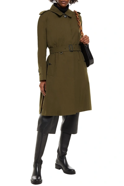 Burberry Cotton-gabardine Trench Coat In Army Green