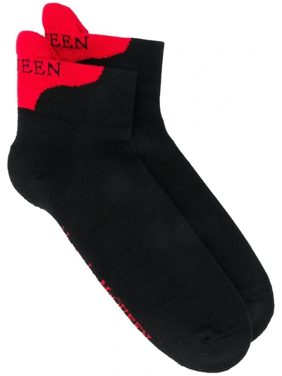 Alexander Mcqueen Logo Detail Socks In Black