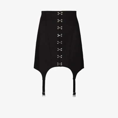 Dion Lee Corset-style Suspender-detail Skirt In Nero