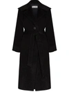 ISSEY MIYAKE WIDE-COLLAR BELTED MIDI COAT