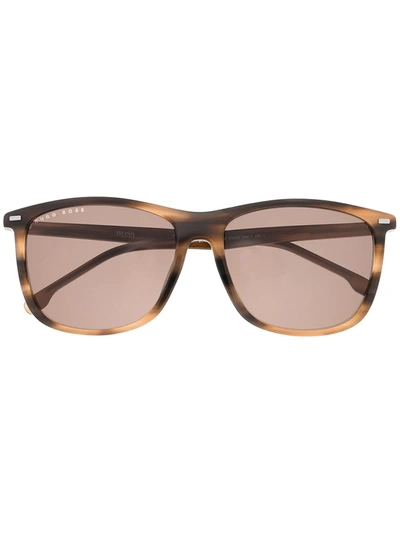 Hugo Boss Tortoiseshell-effect Square-frame Sunglasses