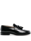 Maison Margiela Tabi Split-toe Tassel Leather Loafers In Black