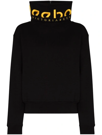 Reebok X Victoria Beckham Logo-embroidered Sweatshirt In Black