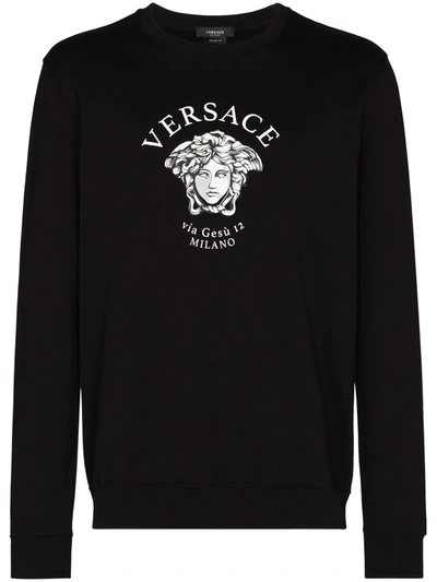 Versace Medusa Head Crew-neck Sweatshirt In Black