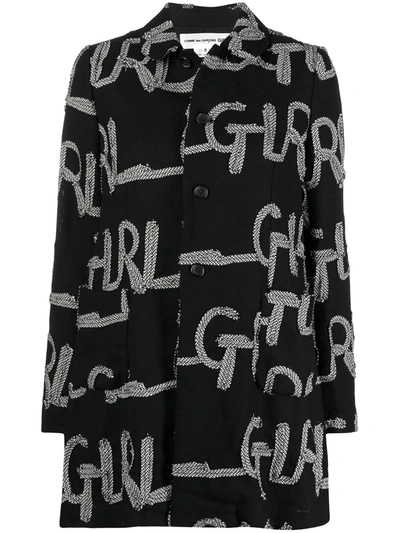 Comme Des Garcons Girl Single-breasted Embroidered Jacket In Black