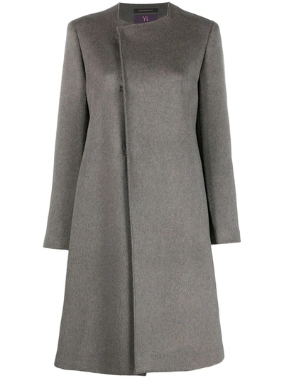 Y's Wool-blend Coat In Grey