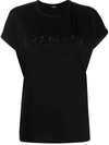 Balmain Studded-logo Short-sleeve T-shirt In Black