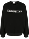 Nanushka Men's Remy Logo Crewneck Pullover In Black