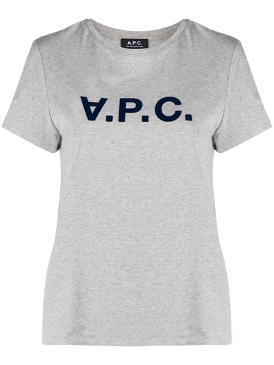 Apc Vpc Logo-print Cotton T-shirt In Grey