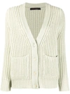 INCENTIVE! CASHMERE RIBBED KNIT CARDIGAN