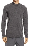 Zella Seamless Quarter Zip Pullover In Grey Obsidian Melange