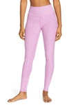 Alo Yoga High-rise Heathered Lounge Leggings In Parisian Pink