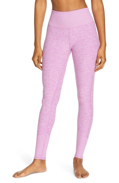 Alo Yoga High-rise Heathered Lounge Leggings In Parisian Pink