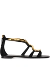 Giuseppe Zanotti Venere Flat Sandals In Black