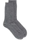 Falke No 1 Cashmere Mid-calf Socks In Grey