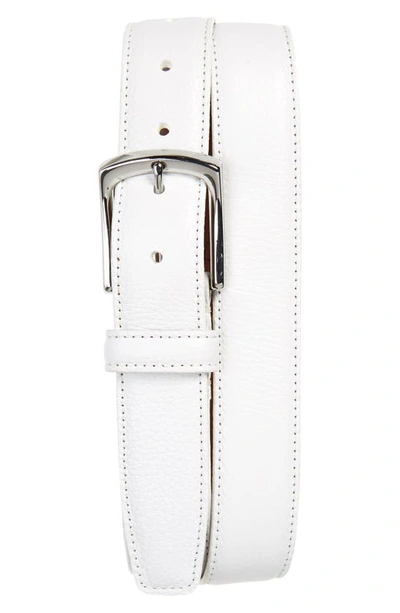 Torino Burnished Leather Belt In White