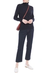 N•peal Mélange Cashmere Turtleneck Sweater In Navy