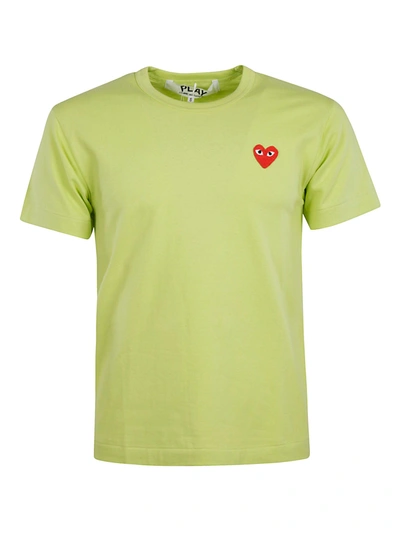 Comme Des Garçons Play Play T-shirt W/red Heart In Green