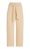 Nanushka Women's Nea Wrap-front Fluffy Knit Cropped Pants In Yellow