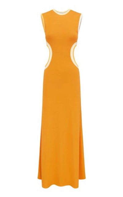 Christopher Esber Fran Verner Knit Maxi Dress In Orange