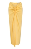 Christopher Esber Ruched Maxi Skirt In Yellow