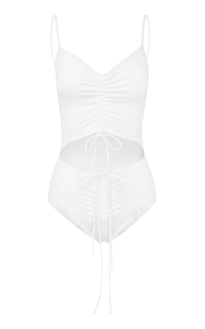 Christopher Esber Ruched Disconnect Swimsuit In White
