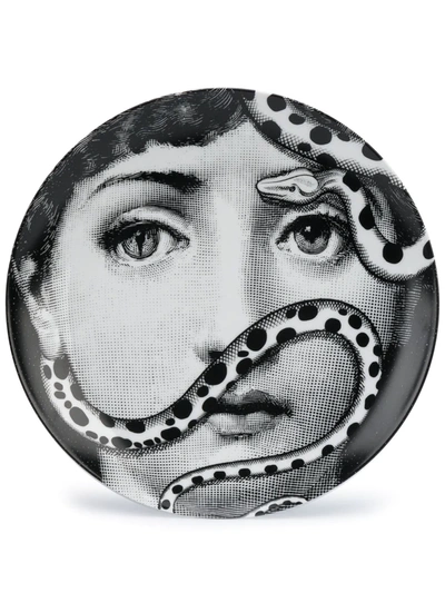 Fornasetti Snake Plate In White