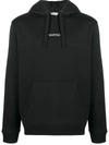Valentino Jersey Hoodie With Logo Print In Black