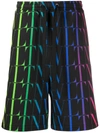 Valentino Garavani Vlnt Jersey Bermuda Shorts Men In Black