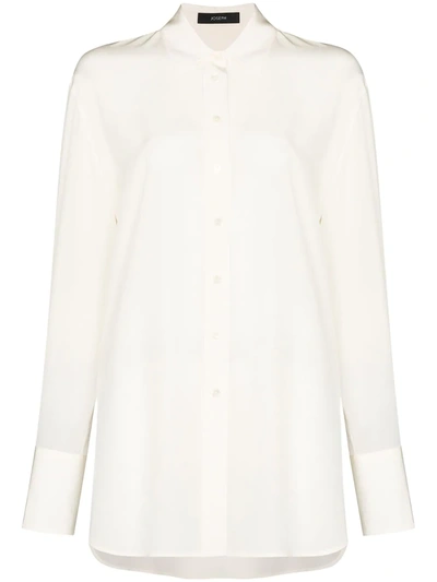Joseph Semi-sheer Long-sleeve Shirt In White