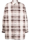 Qasimi Oversize Check Print Shirt In Neutrals