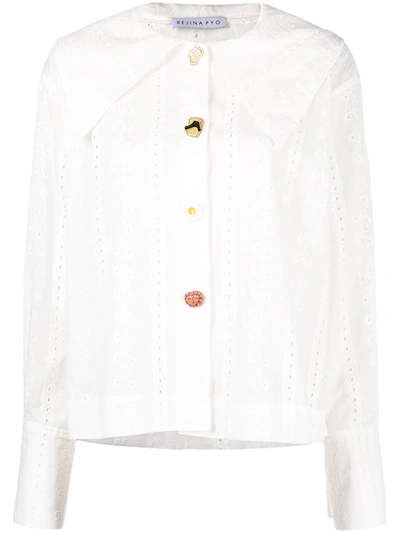 Rejina Pyo Elliot Broderie Anglaise Cotton Shirt In White