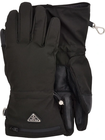 Prada Logo-embellished Gloves In Black