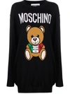 MOSCHINO TEDDY BEAR LOGO INTARSIA-KNIT DRESS