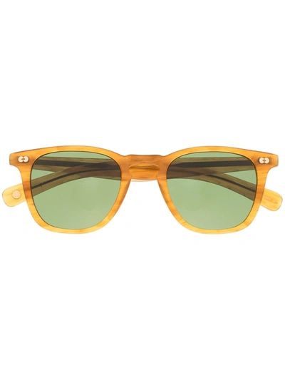 Garrett Leight Brooks Round-frame Sunglasses In Bt/grn Plr Butterscotch