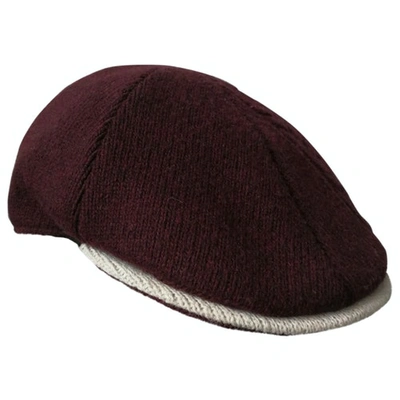Pre-owned Armani Collezioni Wool Hat In Burgundy