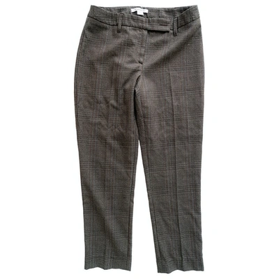 Pre-owned Marella Wool Straight Pants In Anthracite