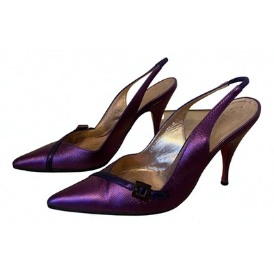 Pre-owned Emanuel Ungaro Leather Heels In Purple