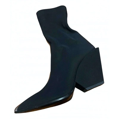 Pre-owned Elena Iachi Black Cloth Ankle Boots