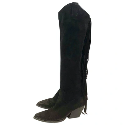 Pre-owned Elena Iachi Black Leather Boots
