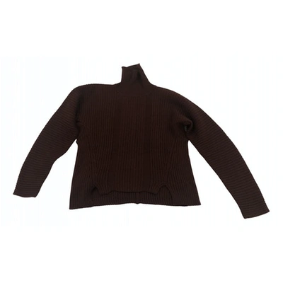 Pre-owned Miu Miu Wool Sweatshirt In Burgundy
